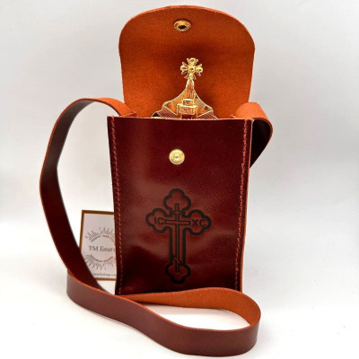 Сумка для дароносиці прямокутна зі шкіри, 10х4х16 см