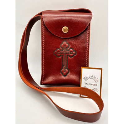 Сумка для дароносиці прямокутна зі шкіри, 10х4х16 см