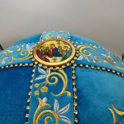 Митра з декоративним камінням та іконами (різні розміри та кольори) №1