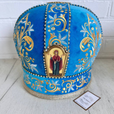 Митра з декоративним камінням та іконами (різні розміри та кольори) №1