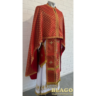 Clothing with a Greek cut of brocade