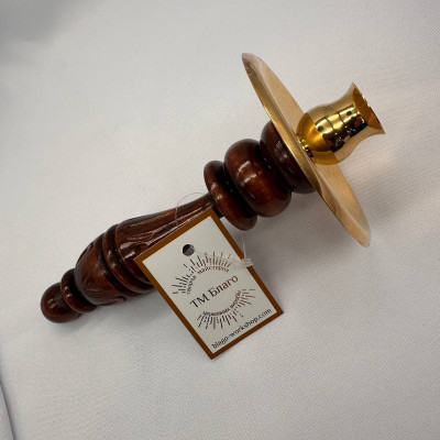 Подсвечник латунный в руку 19 см