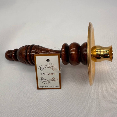 Подсвечник латунный в руку 19 см