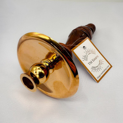 Подсвечник латунный в руку 19 см