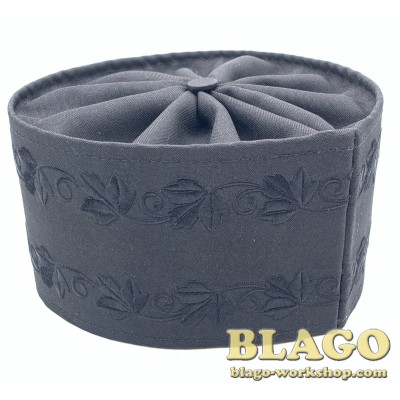 Скуфія Грецька Мяка льон + габардин, чорна