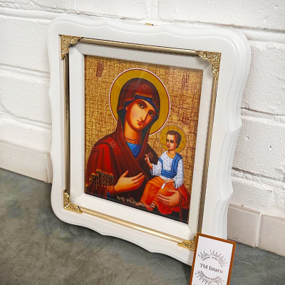  Icon of the Volyn Mother of God in a figured frame, 23x26 cm