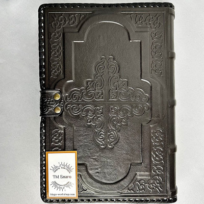 Библия в кожаном переплете на украинском языке, 18х26 см