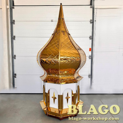  Dome with a cross and a ball (octagonal cross) metal for temples, 4x0.8 m