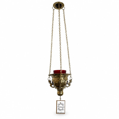 Brass pendant lamp with medallion 12x16x55 cm