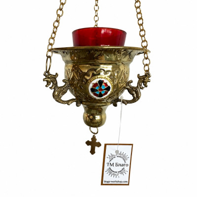 Brass pendant lamp with medallion 12x16x55 cm