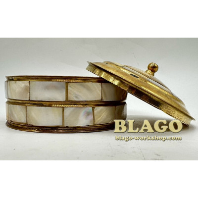 Brass censer with stones (casket), Greece, 9x5 cm