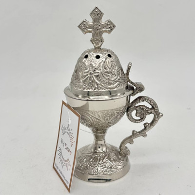 Кадильниця ручна, нікель, 8х14 см