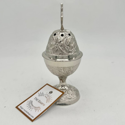 Кадильниця ручна, нікель, 8х14 см