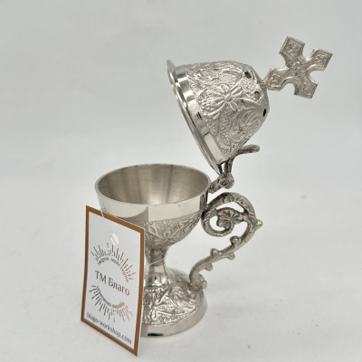 Кадильниця ручна, нікель, 8х14 см