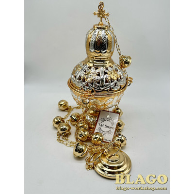 Кадило греческое комбинированное чеканка, 10х22 см