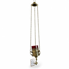 Church hanging lamp brass with glass cup 9x15x60 cm