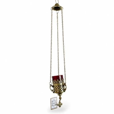 Church hanging lamp brass with glass cup 9x15x60 cm