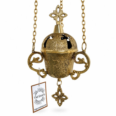 Brass pendant lamp 8x21x60 cm with lid and glass
