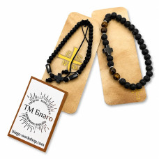 Orthodox beaded bracelet with a cross (model 35-8)