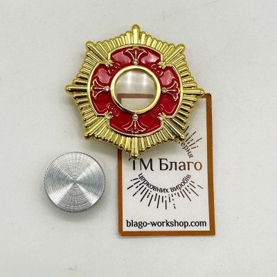 Мощевик металевий з червоною емаллю 7х7х1 см Мощевик металевий з червоною емаллю 7х7х1 см