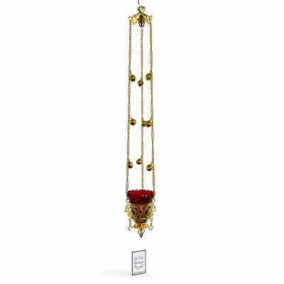 Brass pendant lamp with bell chains 9x12x65 cm