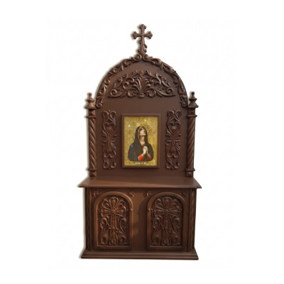Church floor-standing censer with pedestal and carving 150x40x260 cm