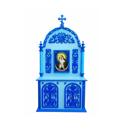 Church floor-standing censer with pedestal and carving 150x40x260 cm