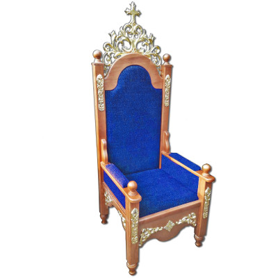 The tinted bishop's throne "Flower" with gilded carving (74x74x195 cm)