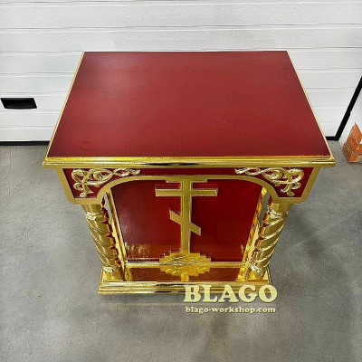  Remembrance table wooden carved with gilding, 50x50x90 cm