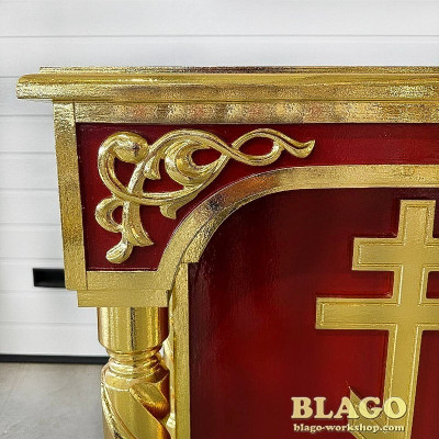  Remembrance table wooden carved with gilding, 50x50x90 cm