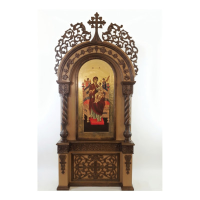 Floor-standing icon box for a large icon 140x35x312 cm