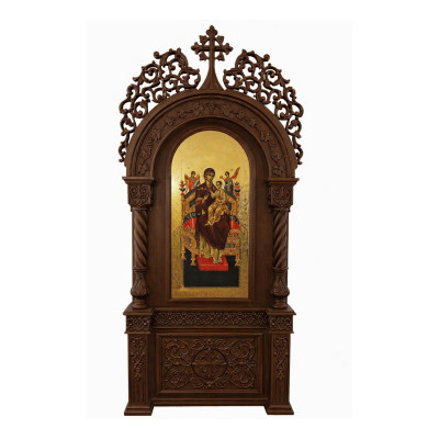 Floor-standing icon box for a large icon 140x35x312 cm
