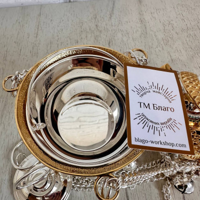 Brass incense with fragmentary gilding 63 cm