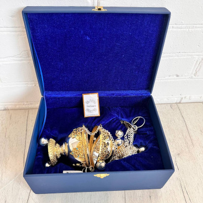 Brass incense with fragmentary gilding 63 cm