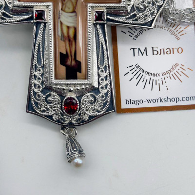 Хрест з прикрасами з ланцюжком, 15,5х8,5 см