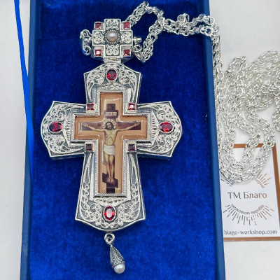 Хрест з прикрасами з ланцюжком, 15,5х8,5 см