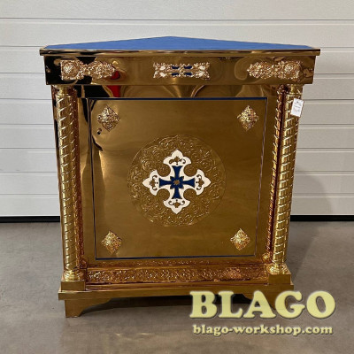 Corner metal altar with hammering, 88x58x100 cm