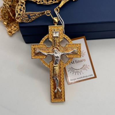 Крест наперсный латунный 10 см