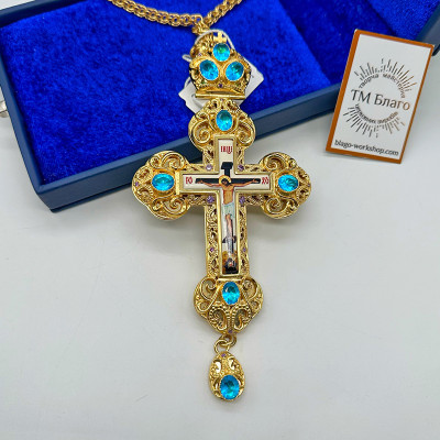Крест нагрудный с украшениями, 17х8,5х1 см