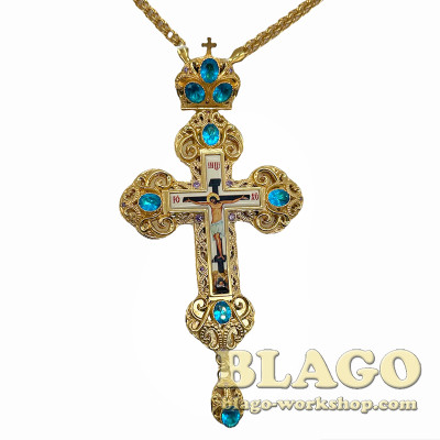 Крест нагрудный с украшениями, 17х8,5х1 см
