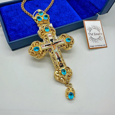 Крест нагрудный с украшениями, 17х8,5х1 см