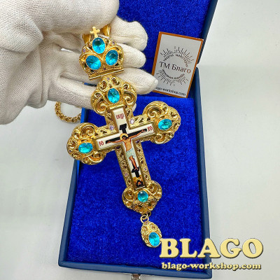 Крест нагрудный с украшениями, 17х8,5х1 см
