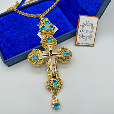 Крест нагрудный с украшениями, 17х8,5х1 см