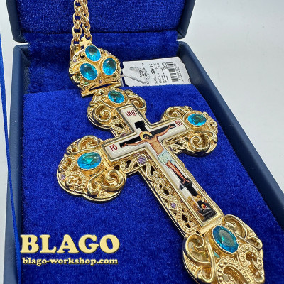 Крест нагрудный с украшениями, 17х8,5х1 см