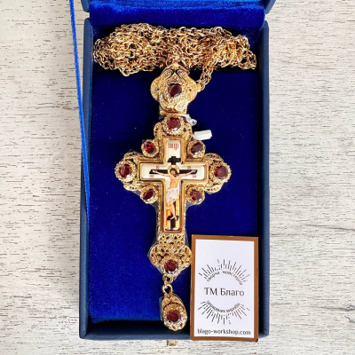 Хрест наперсний з прикрасами та ланцюжком, 73 см