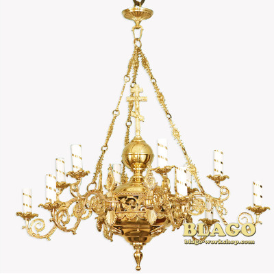 Паникадило одноярусное на 12 электрических свечей, 93х90см