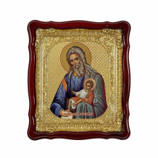Храмова ікона Святий Праведний Симеон Богоприємець у кіоті під склом 42х48 см