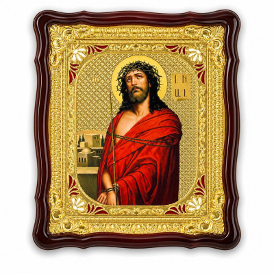 Icon for the church Jesus Christ in a crown of thorns 42x48 cm