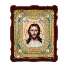 Icon for the church Savior Not Made by Hands in a wooden figured box with glass 42x48 cm