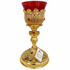 Tabletop brass lamp Agate 14x26 cm with glass